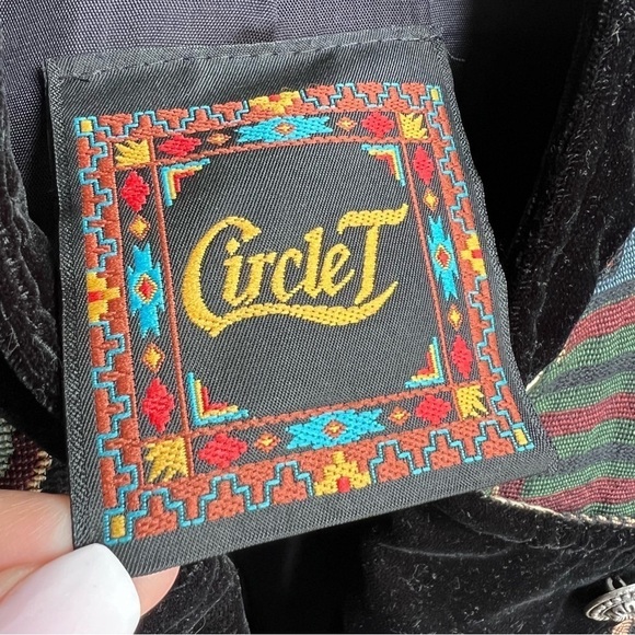 Vintage Circle T Western Tapestry Velvet Jacket Dallas Texas USA Made, XL - Picture 8 of 13